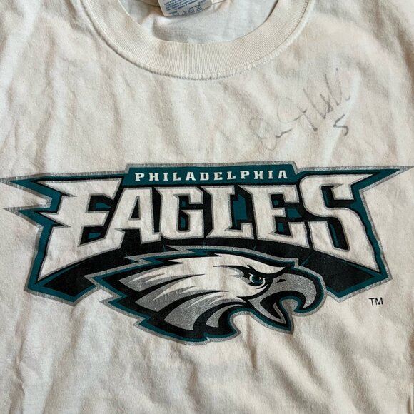 Y2K NFL Philadelphia Eagles Signed T-Shirt White Logo Gildan Size XL - Picture 2 of 6